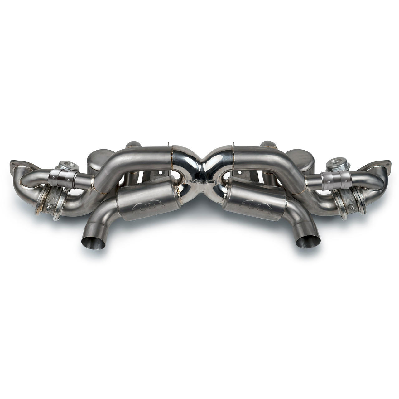 Fabspeed Porsche 718 GT4 RS Titanium Valved X-Pipe Cat-Back Exhaust System (2022+) - Carbon Fiber Tips - Image 2