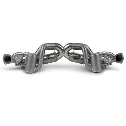 Fabspeed Porsche 718 GT4 RS Titanium Valved X-Pipe Cat-Back Exhaust System (2022+) - Carbon Fiber Tips - Image 3