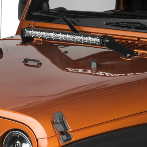 Alternative view of Raxiom for 2007-2018 Jeep Wrangler JK 20-In Light Bar Hood Mounting Brackets