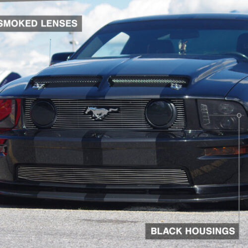 Raxiom for 2005-2009 Ford Mustang w/ Halogen LED Halo Prjctr Headlights-Blk Hsng(Smoked Lens Exclude GT500) - Image 6