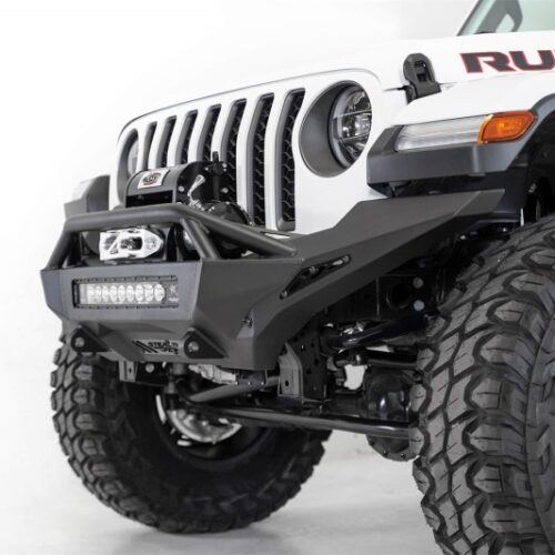 Addictive Desert Designs for 2020 Jeep Gladiator JT Stealth Fighter Front Bump w/ Top Hoop & Winch Mount - Image 4