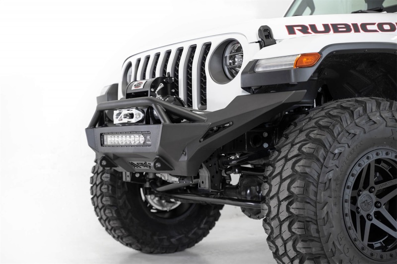 Addictive Desert Designs for 2020 Jeep Gladiator JT Stealth Fighter Front Bump w/ Top Hoop & Winch Mount - Image 4