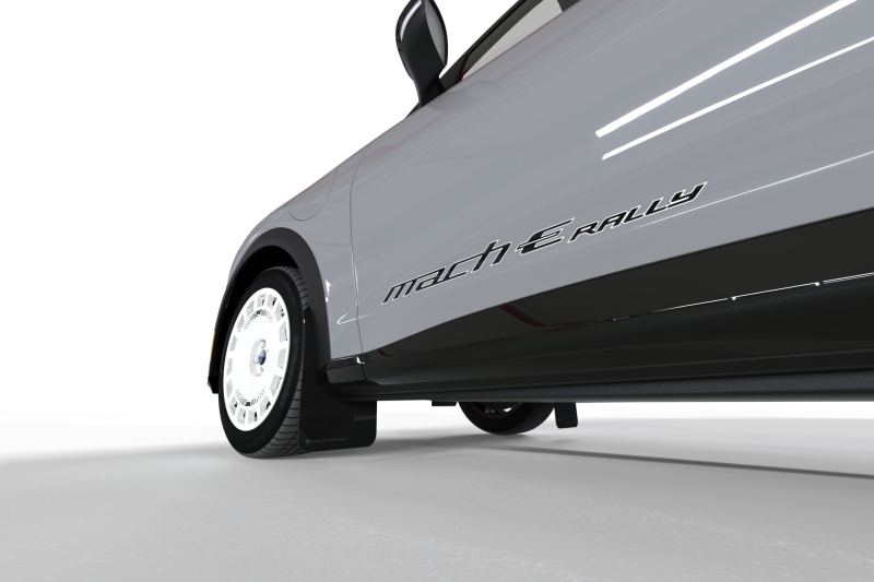 Rally Armor 2021-26 Ford Mach-E Rally Edition Black UR Mud Flap Metallic Black Logo - Image 4