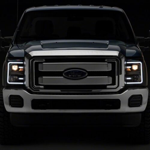 Raxiom for 2011-2016 Ford F-250 Super Duty LED Projector Headlights - Black Housing (Clear Lens) - Image 6