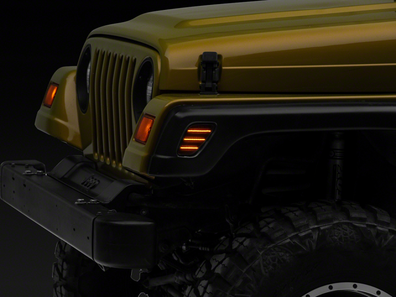 Raxiom for 1997-2006 Jeep Wrangler TJ Axial Series LED Side Marker Lamps- Smoked