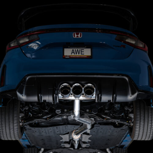 Alternative view of AWE Tuning Track Edition Exhaust w/ Triple Chrome Silver Tips for 2023 Honda Civic Type R FL5