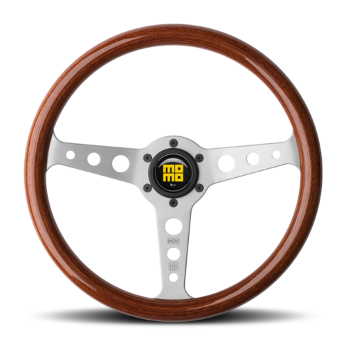 Alternative view of Momo IND35MA0P Indy Steering Wheel 350 mm - Mahogany Wood/Brushed Spokes