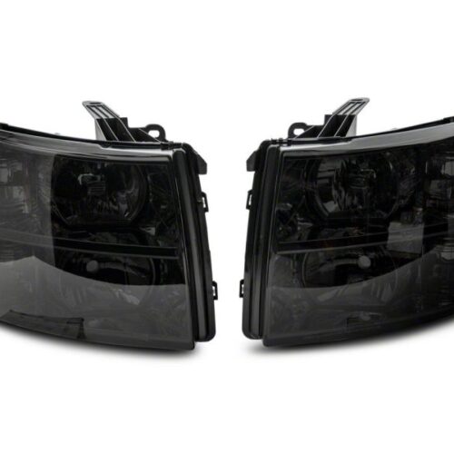 Alternative view of Raxiom for 2007-2014 Chevrolet Silverado 1500 HD Axial OEM Rep Headlights- Chrome Housing- Smoked Lens