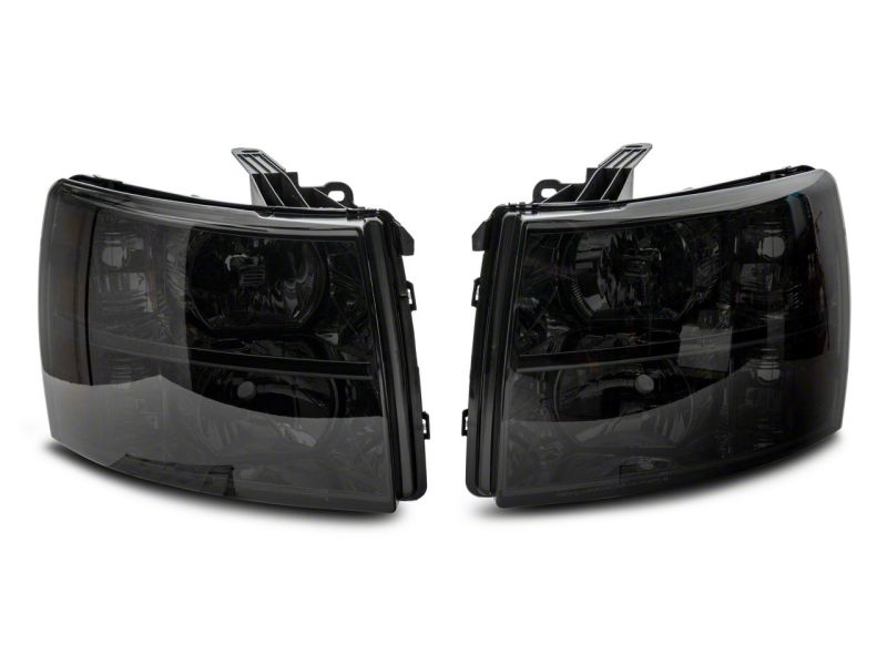Raxiom for 2007-2014 Chevrolet Silverado 1500 HD Axial OEM Rep Headlights- Chrome Housing- Smoked Lens - Image 2