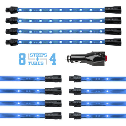 Alternative view of XK Glow Strip Single Color Underglow LED Accent Light Car/Truck Kit Light Blue - 8x24In + 4x 8In