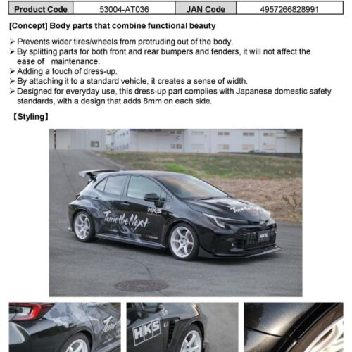 HKS GR COROLLA GZEA14H Fender Molding - Image 2