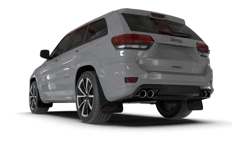 Rally Armor 18-22 Jeep Grand Cherokee SRT Trackhawk Black UR Mud Flap - Metallic Black Logo - Image 4