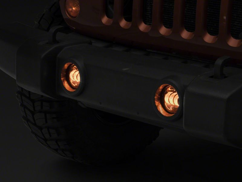 Raxiom for 2007-2023 Jeep Wrangler JK & JL Axial Series Tri-Bar LED Fog Lights- Amber - Image 3