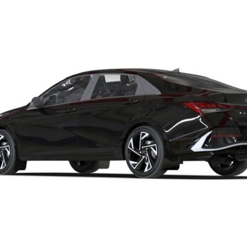 Alternative view of Rally Armor 24-26 Hyundai Elantra Black Mud Flap Metallic Black Logo