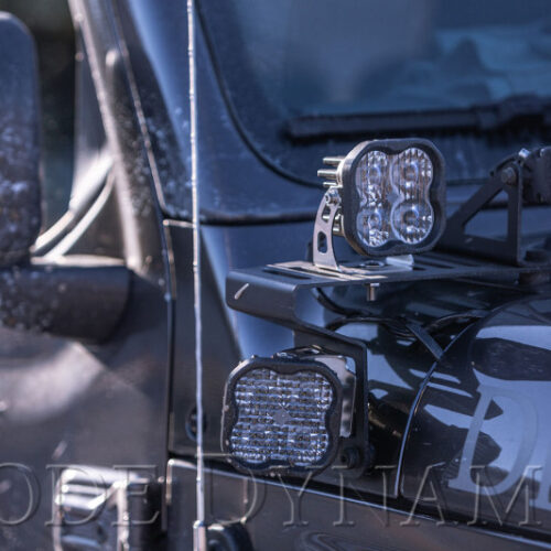 Diode Dynamics 18-21 Jeep JL Wrangler/Gladiator SS6 Cowl LED Bracket Kit - White Driving - Image 7