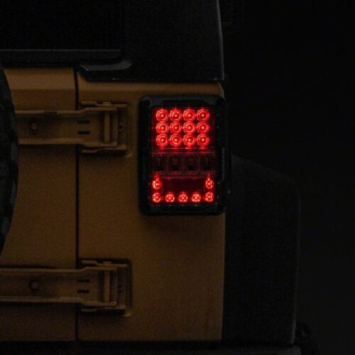 Raxiom for 2007-2018 Jeep Wrangler JK Axial Series Lux LED Tail Lights- Black Housing (Clear Lens) - Image 9