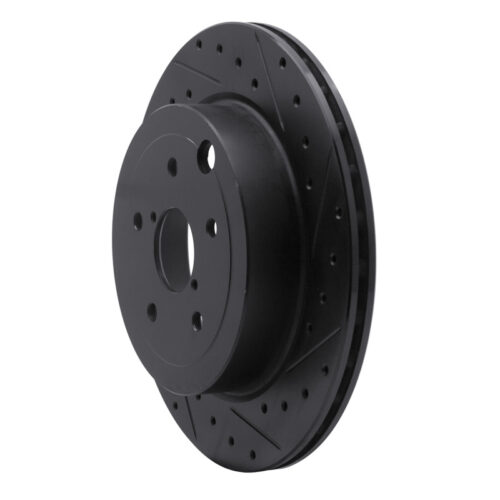 R1 08-20 Subaru Impreza Rear Right Drilled & Slotted Black Brake Rotor - Image 2
