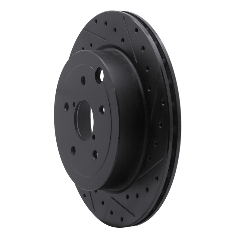 R1 08-20 Subaru Impreza Rear Right Drilled & Slotted Black Brake Rotor - Image 2