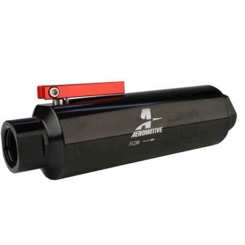 Aeromotive In-Line AN-12 Filter w/Shutoff Valve 100 Micron SS Element - Black Anodize Finish - Image 7