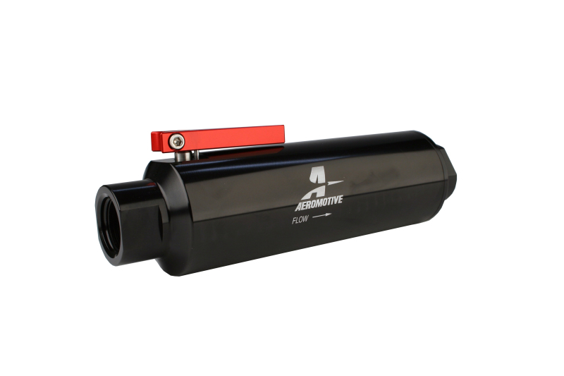 Aeromotive In-Line AN-12 Filter w/Shutoff Valve 100 Micron SS Element - Black Anodize Finish - Image 7
