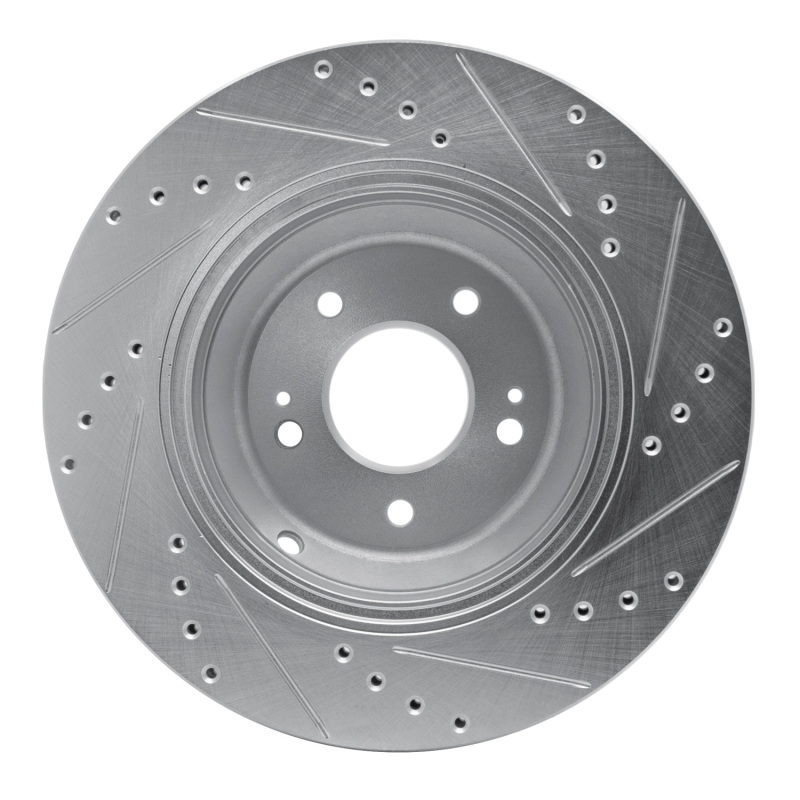 R1 Concepts for 18-23 Genesis G80 Rear Left Drilled & Slotted Silver Brake Rotor - Image 5