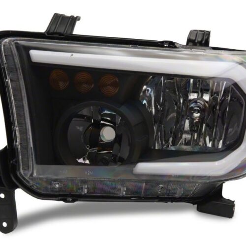 Raxiom for 2007-2013 Toyota Tundra Axial Series Headlights w/ SEQL LED Bar- Black Housing (Clear Lens) - Image 3