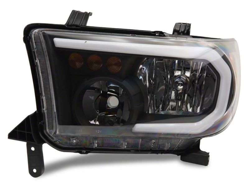 Raxiom for 2007-2013 Toyota Tundra Axial Series Headlights w/ SEQL LED Bar- Black Housing (Clear Lens) - Image 3