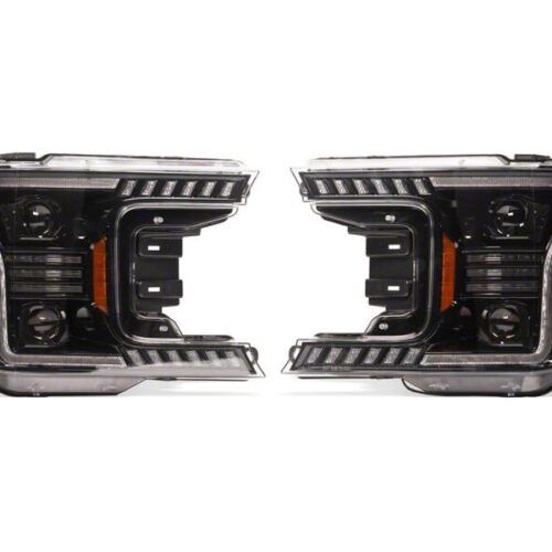 Raxiom for 2018-2020 Ford F-150 LED Halo Surround Headlights with White DRL- Black Housing- Clear Lens - Image 3