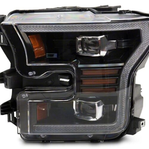 Raxiom for 2015-2017 Ford F-150 LED Projector Headlights with LED Amber DRL- Black Housing- Clear Lens - Image 4