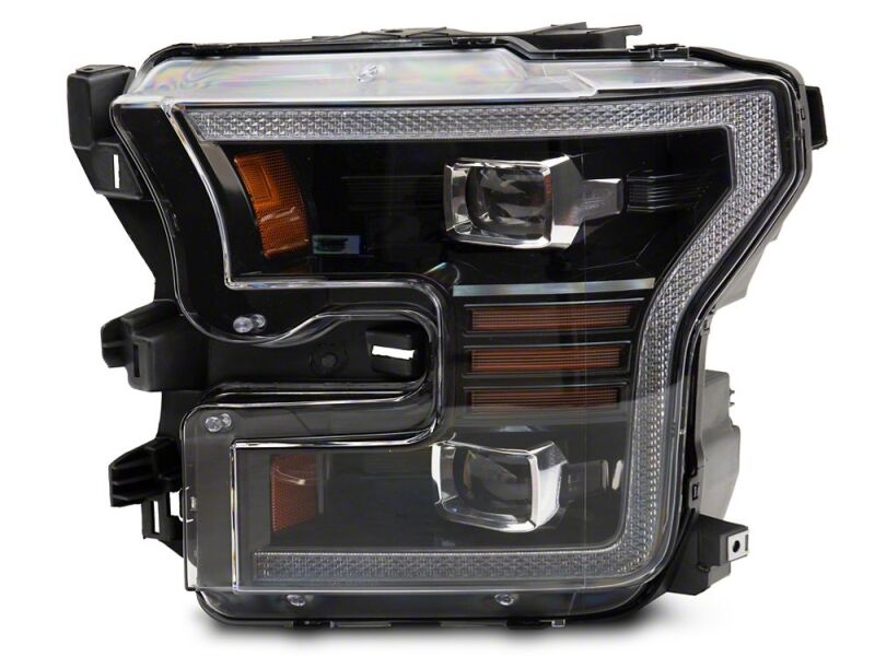 Raxiom for 2015-2017 Ford F-150 LED Projector Headlights with LED Amber DRL- Black Housing- Clear Lens - Image 4