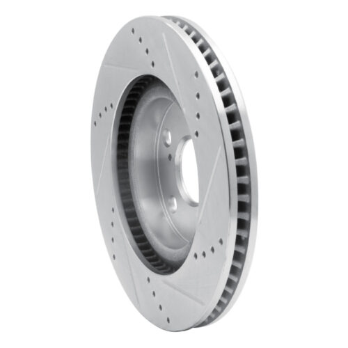 R1 Concepts for 2022-2023 Genesis G70 Front Left Drilled & Slotted Silver Brake Rotor - Image 4