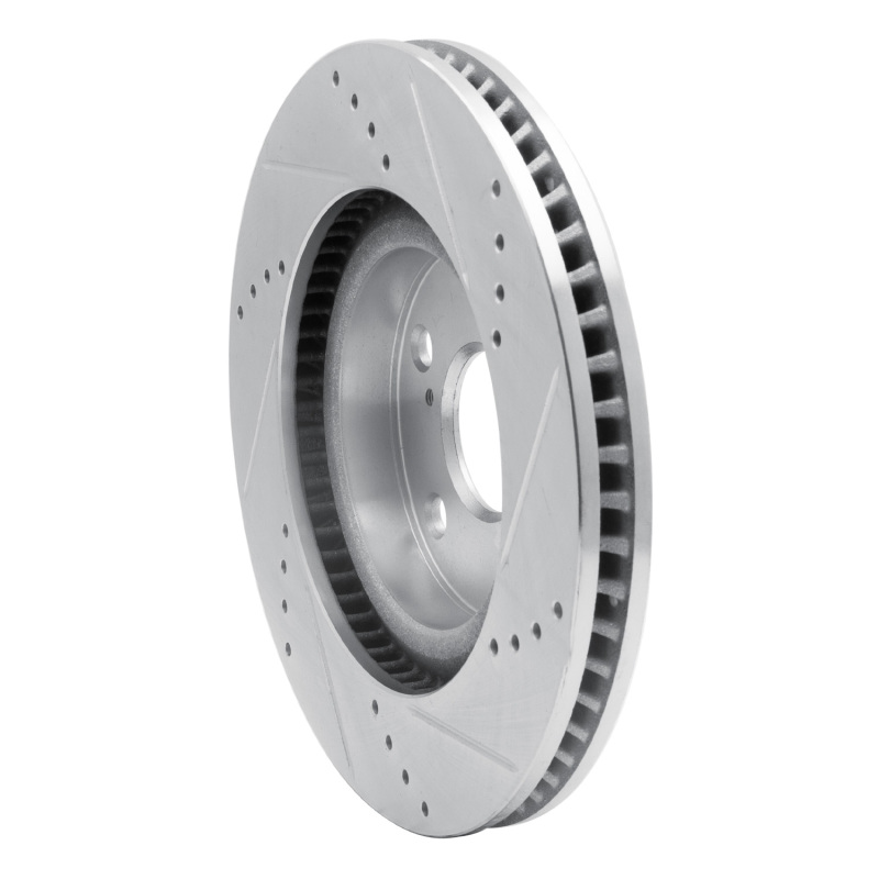 R1 Concepts for 2022-2023 Genesis G70 Front Left Drilled & Slotted Silver Brake Rotor - Image 4