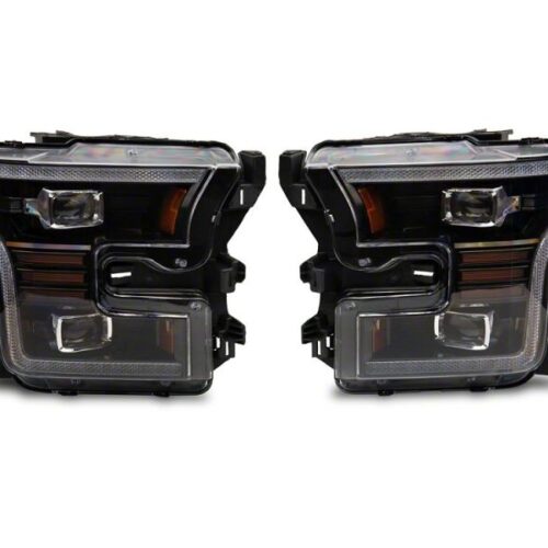 Raxiom for 2015-2017 Ford F-150 LED Projector Headlights with LED Amber DRL- Black Housing- Clear Lens - Image 3