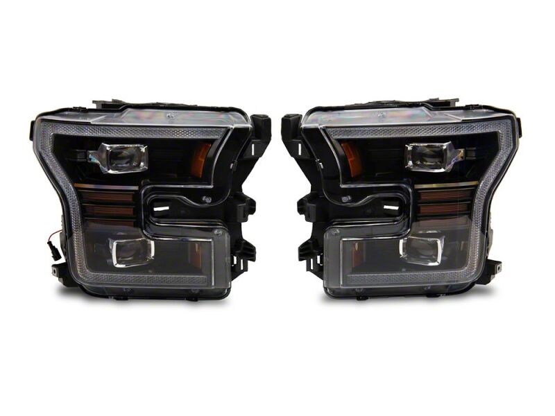 Raxiom for 2015-2017 Ford F-150 LED Projector Headlights with LED Amber DRL- Black Housing- Clear Lens - Image 3