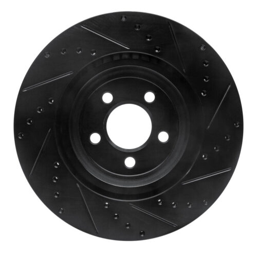 Alternative view of R1 Concepts for 09-23 Dodge Challenger Front Left Drilled & Slotted Black Brake Rotor