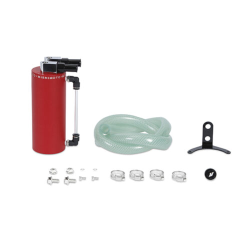 Alternative view of Mishimoto Small Aluminum Oil Catch Can - Wrinkle Red