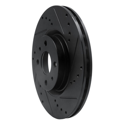 Alternative view of R1 Concepts for 2012-2019 Fiat 500E Front Right Drilled & Slotted Black Brake Rotor