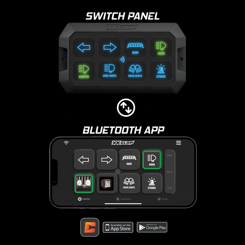 XK Glow XKcommand Bluetooth Switch Panel for Lights 12V Accessory Offroad - Image 4