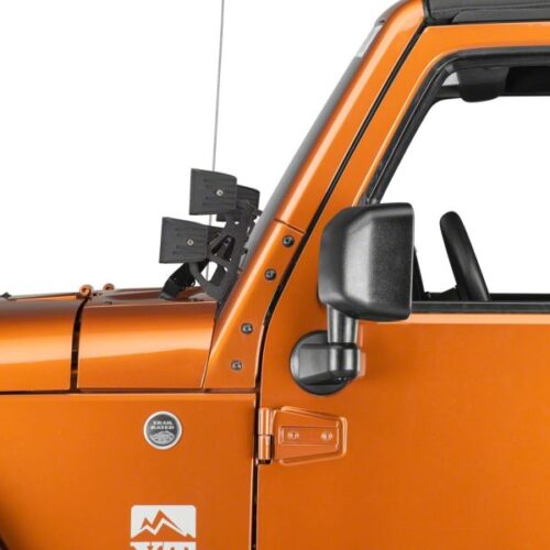 Raxiom for 2007-2018 Jeep Wrangler JK Windshield Mounted Dual Light Brackets - Image 4