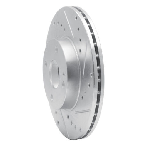 Alternative view of R1 Concepts for 94-02 Mazda Miata Front Right Drilled & Slotted Silver Brake Rotor