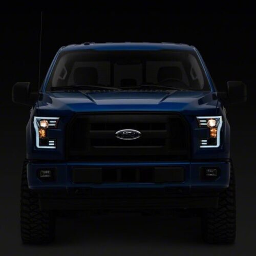 Raxiom for 2015-2017 Ford F-150 Projector Headlights with LED Accent- Chrome Housing- Clear Lens - Image 5