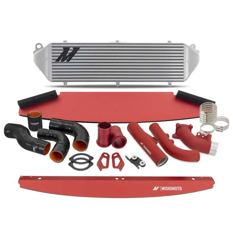 Mishimoto Intercooler & Pipe Kit - Silver Cooler - Red Pipes for 2023+ Toyota GR Corolla - Image 2