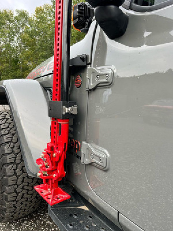 Go Rhino 18-24 Jeep Wrangler JL/JLU/JT Front Fender Jack Mount for Hi-Lift Jack - Tex. Blk - Image 3
