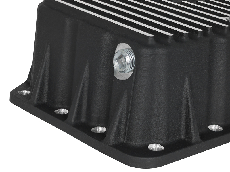 aFe Power Pro Series Engine Oil Pan Black w/Machined Fins; 11-16 Ford Powerstroke V8-6.7L (td) - Image 5