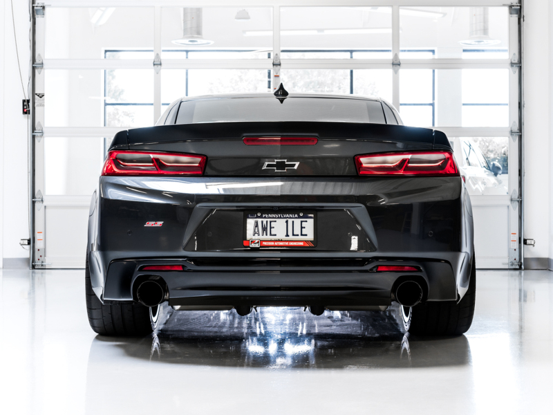 AWE Tuning Axle-Back Exhaust - Touring Edition (Diamond Black Tips) for 16-19 Chevrolet Camaro SS - Image 3