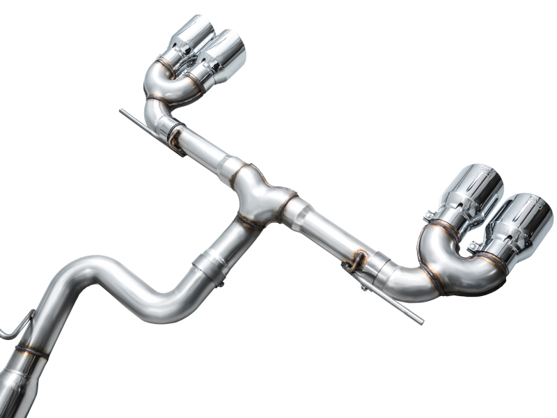 AWE Tuning Track Edition Quad Exhaust - Chrome Silver Tips for MK8 Volkswagen Golf R 3in - Image 9