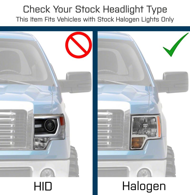 Raxiom for 2009-2014 Ford F-150 Axial OEM Style Rep Headlights- Chrome Housing (Clear Lens) - Image 3