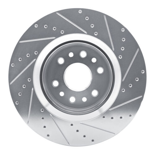 R1 Concepts for 21-25 Jeep Grand Wagoneer L Front Left Drilled & Slotted Silver Brake Rotor - Image 5