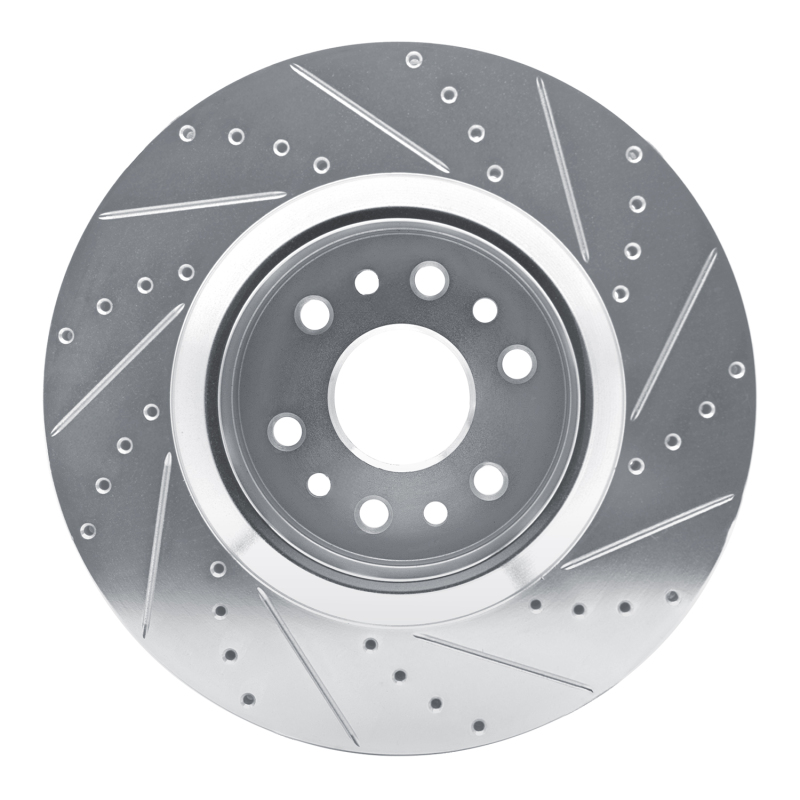 R1 Concepts for 21-25 Jeep Grand Wagoneer L Front Left Drilled & Slotted Silver Brake Rotor - Image 5