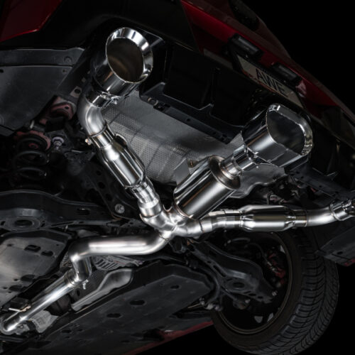 AWE Tuning Track Edition Cat-Back Exhaust - Chrome Silver Tips for 23-24 Toyota GR Corolla - Image 6